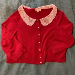 Burgundy ModCloth cropped Cardigan